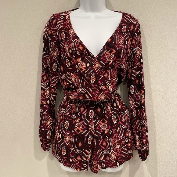 Burgundy Romper - Picture 3 of 5